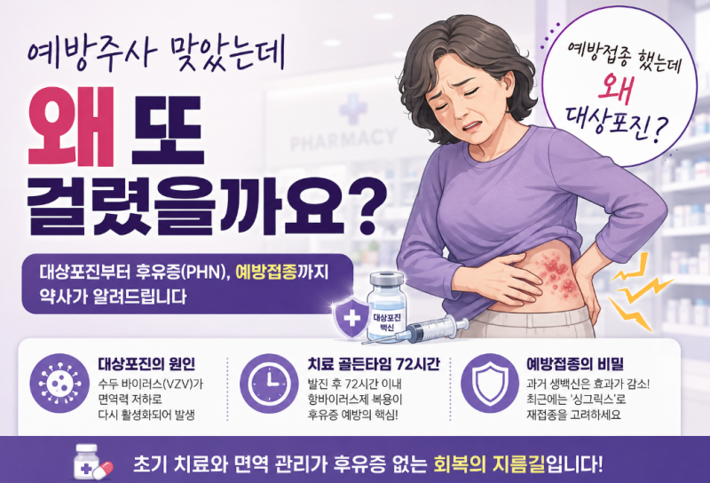 대상포진 예방주사 맞았는데 왜 또 걸렸을까?