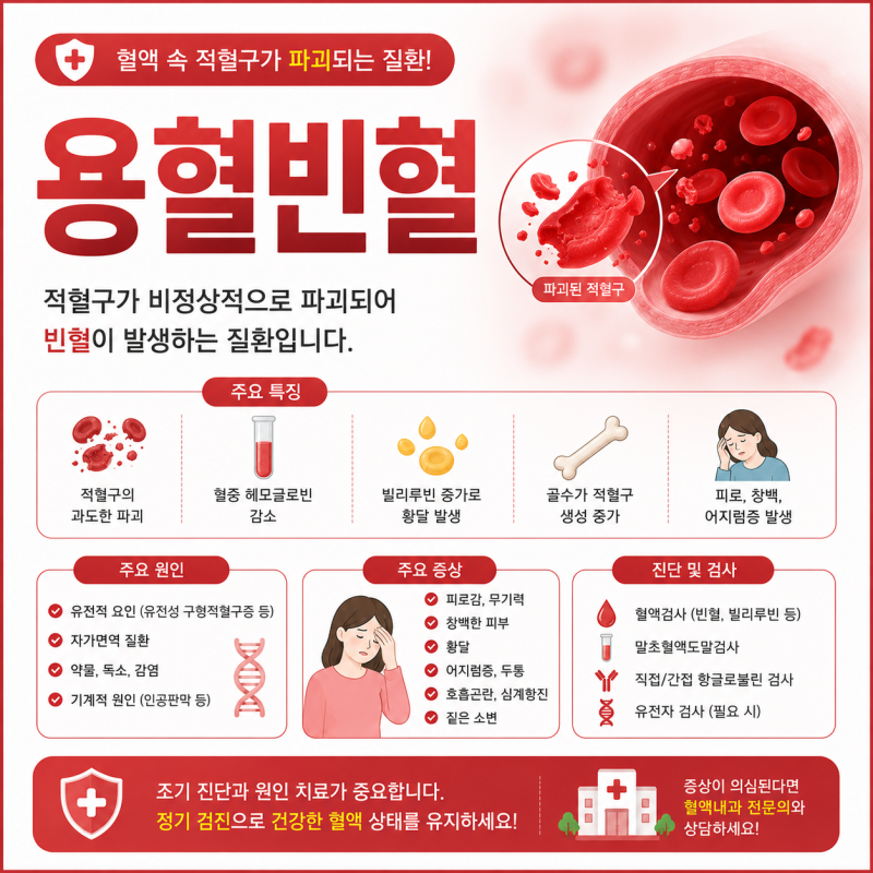 용혈빈혈 진단 받았다면? 황달 증상, 원인과 치료 방법 완전 정리