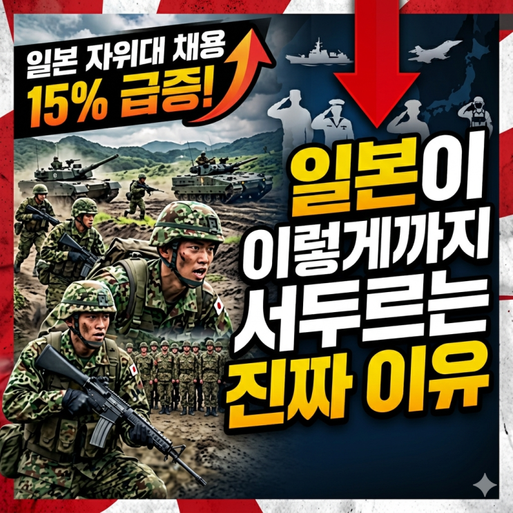  일본 자위대 채용 15% 급증, 일본이 이렇게까지 서두르는 진짜 이유