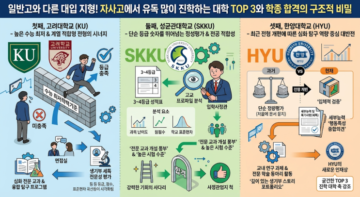  일반고와 다른 대입 지형! 자사고에서 유독 많이 진학하는 대학 TOP 3와 학종 합격의 구조적 비밀