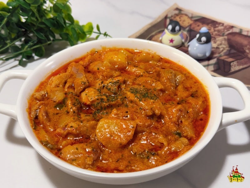 닭다리살 요리 로제찜닭 레시피 생크림 없이 꾸덕하게