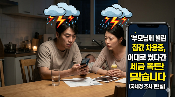  부모님께 빌린 집값 차용증, 이대로 썼다간 세금 폭탄 맞습니다 (국세청 조사 현실)