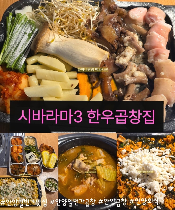  안양일번가맛집 시바라마3 한우곱창집에서 12가지 반찬에 한우곱창과 김치볶음밥