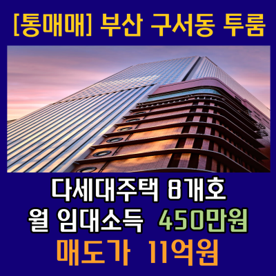 [매매] 부산 금정구 다세대주택 원룸8개호 / 월임대소득 450만원