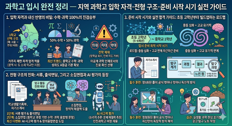  "과학고 입시 완전 정리 — 지역 과학고 입학 자격·전형 구조·준비 시작 시기 실전 가이드"