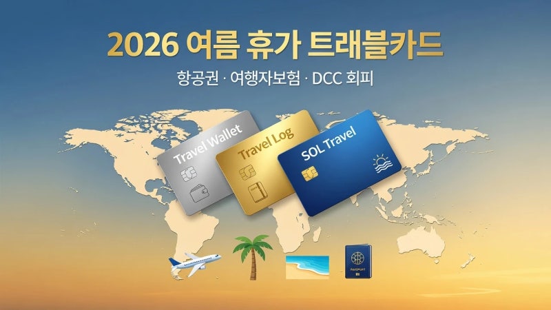 트래블카드 항공권 여행자보험 2026 여름 휴가 비교 환전 수수료 DCC 회피 총정리
