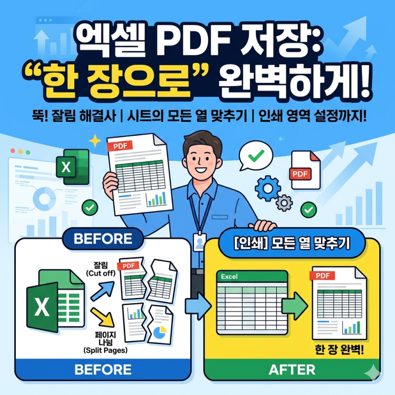 엑셀 PDF 저장 시 내용 잘림 해결! '한 페이지 인쇄' 완벽 정리