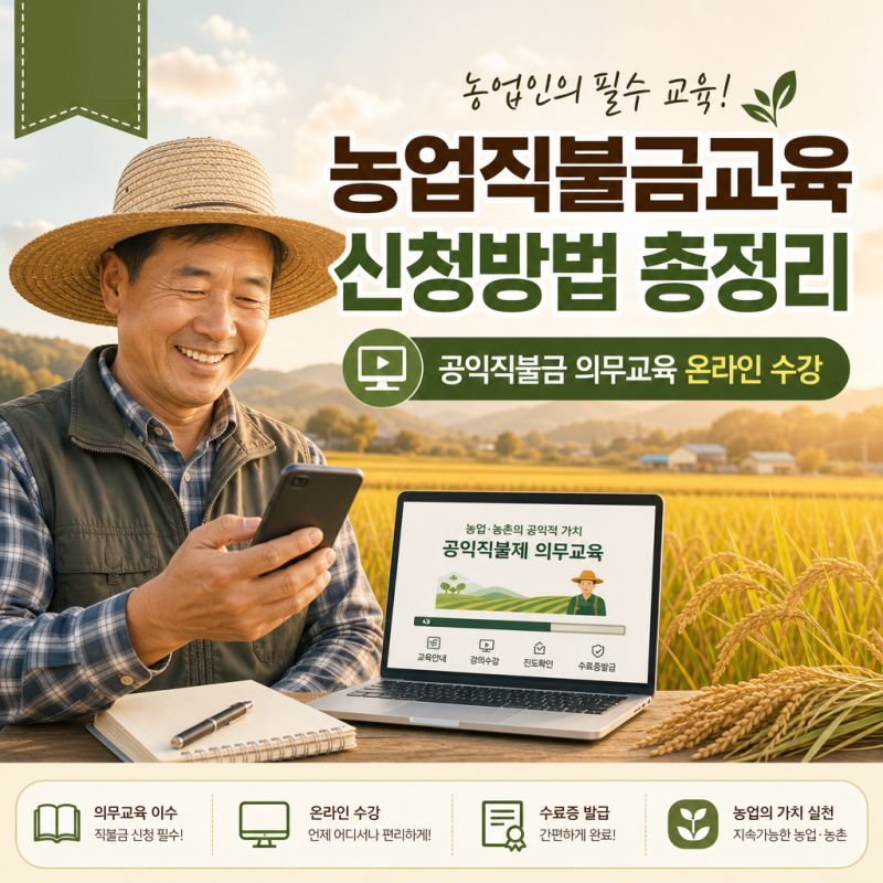 농업직불금교육 신청방법 총정리｜농업교육포털 공익직불금 의무교육 온라인 수강