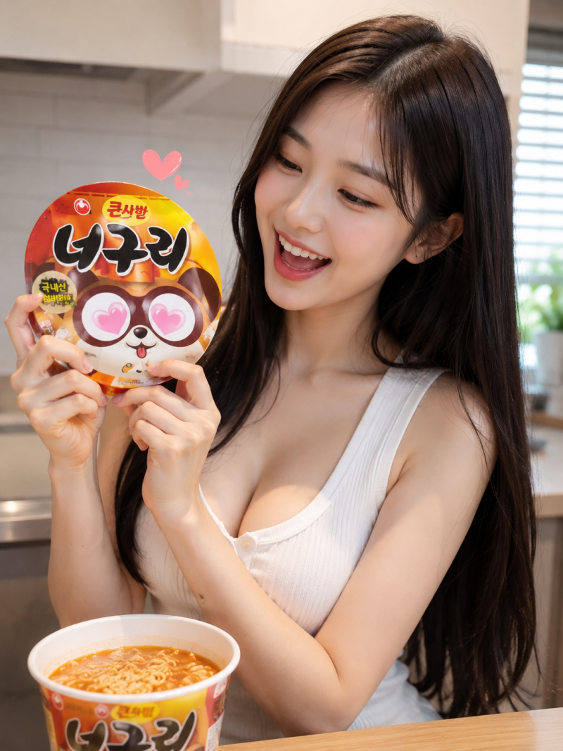 한국인만 모르는 '너구리 컵라면의 비밀'… 너구리 눈에 하트♥ 뜨면 다 익었다?