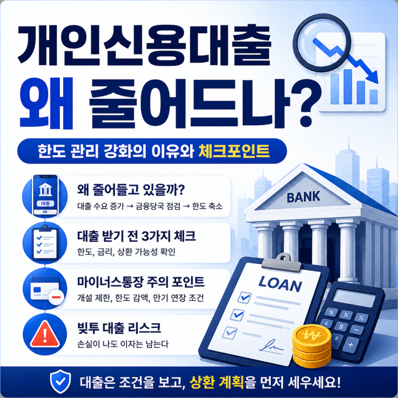 “대출한도 갑자기 줄 수도” 개인신용대출 받기 전 확인할 3가지