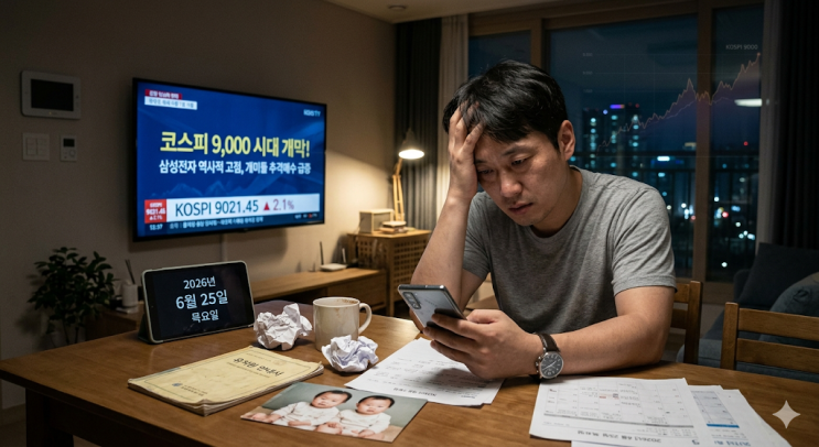  코스피 9천 시대, 삼성전자 추격매수 했다가 계좌 앱 지워버린 30대 아빠의 현실