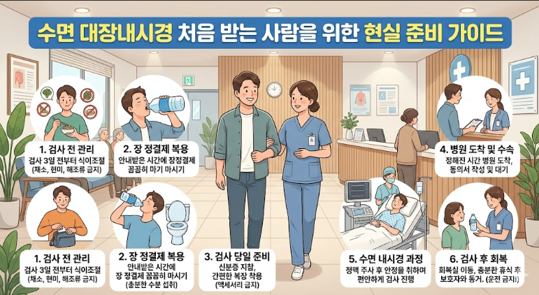수면 대장내시경 처음 받는 사람을 위한 현실 준비 가이드