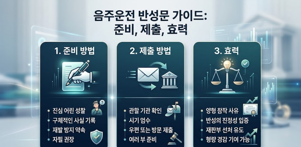 음주운전반성문 제출방법 준비방법 효력은