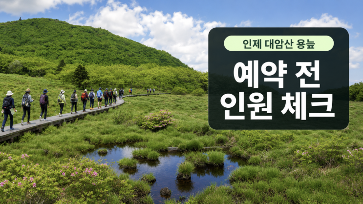  인제 대암산 용늪 예약, 20명 제한 탐방 전 체크
