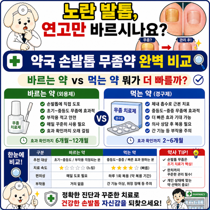 손발톱 무좀 치료 팩트체크 : 일반 무좀 연고로는 낫지 않습니다, 바르는 약과 먹는 약 구별....