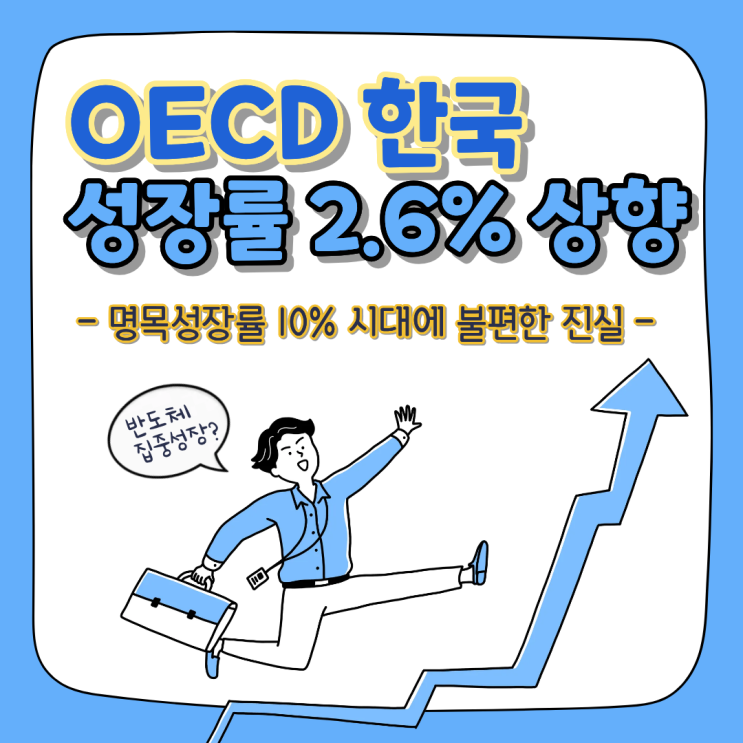 OECD <b>한국 성장률</b> 2.6% <b>상향</b>과 명목<b>성장률</b> 10% 시대에 불편한... 
