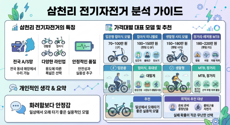 삼천리 전기자전거의 특징과 종류, 가격대 분석