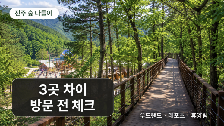  월아산 숲속의진주 뭐가 있나, 우드랜드·레포츠·휴양림 차이