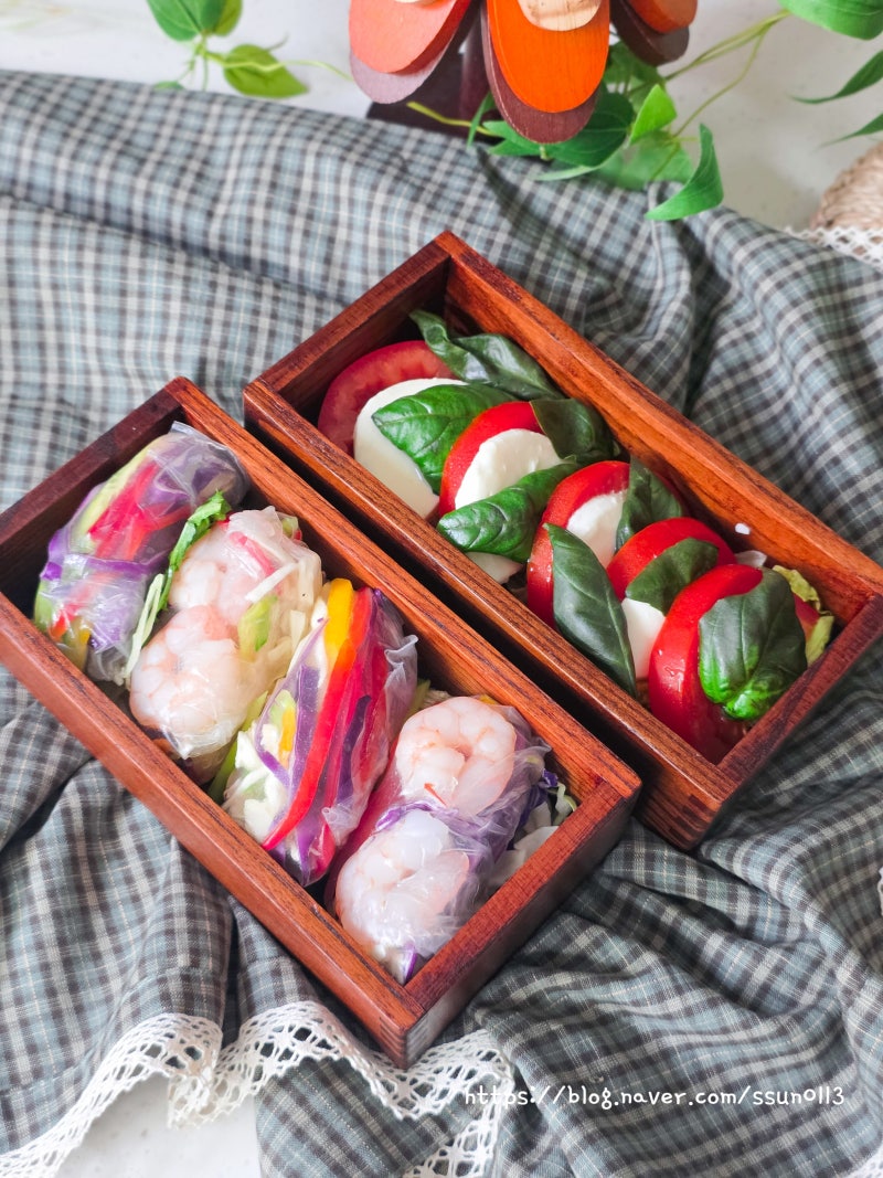 여름철도시락으로 딱 좋은 월남쌈 카프레제 샐러드