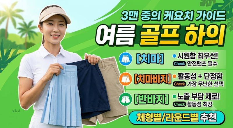 여성 여름 골프 치마 치마바지 반바지 차이점과 체형별 고르는 팁