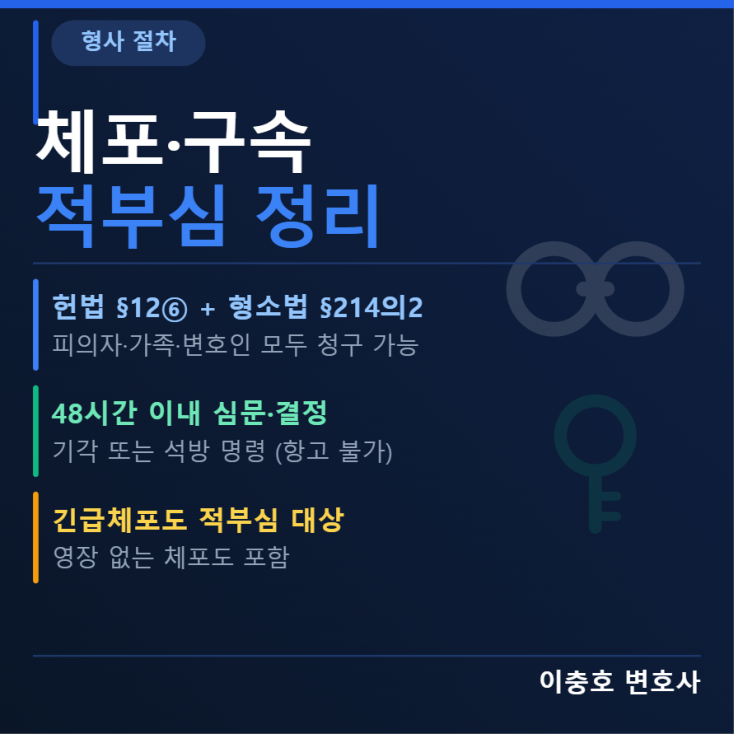 <b>체포</b>·구속<b>적부심이란</b> — 청구권자·절차·결정·보석과의 차이
