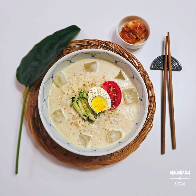 옥이국수 콩국수 레시피 복만네 콩가루로 간단하게 콩물 만들기