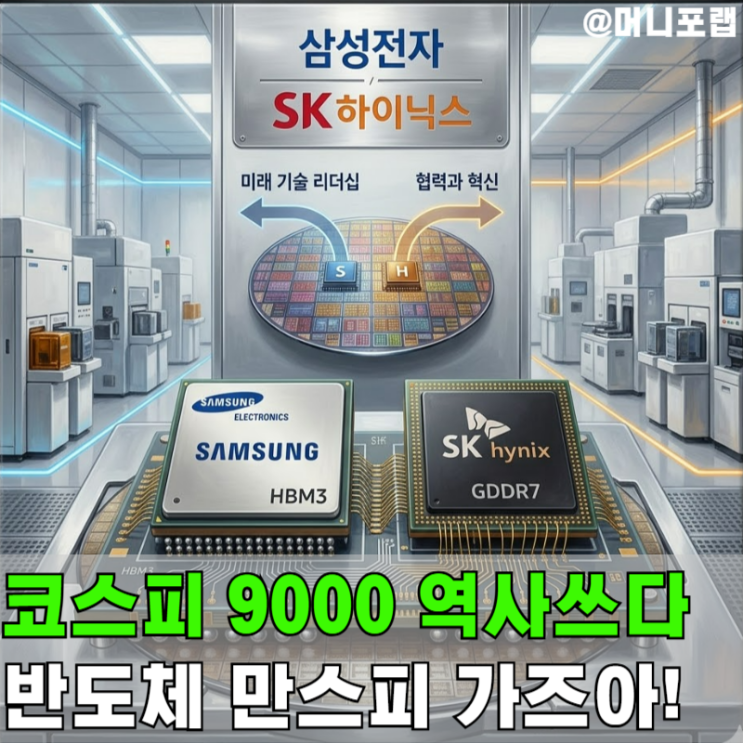  코스피9000 역사 썼다, "삼성전자 하이닉스 주가 견인" 만스피간다!