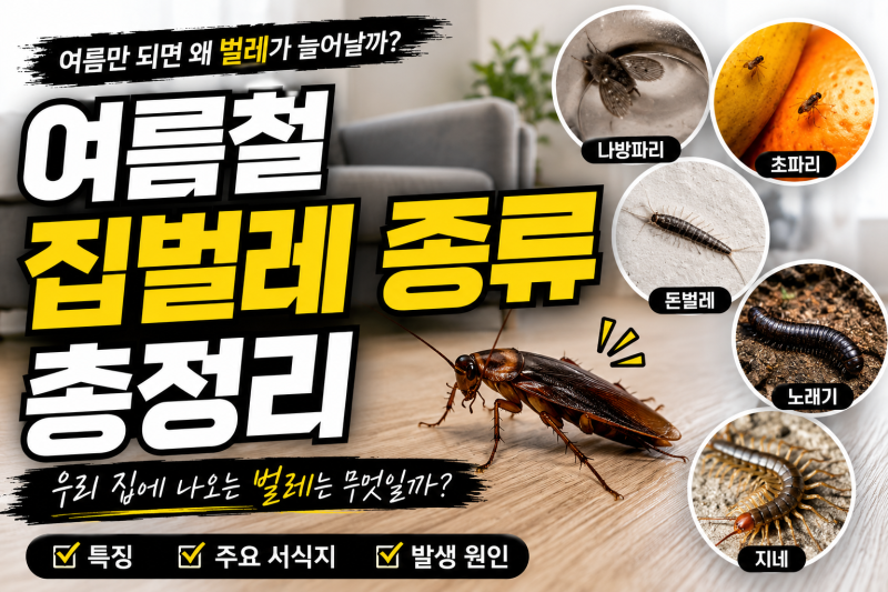 여름철 집벌레 종류 총정리, 우리 집에 나오는 벌레는 무엇일까?