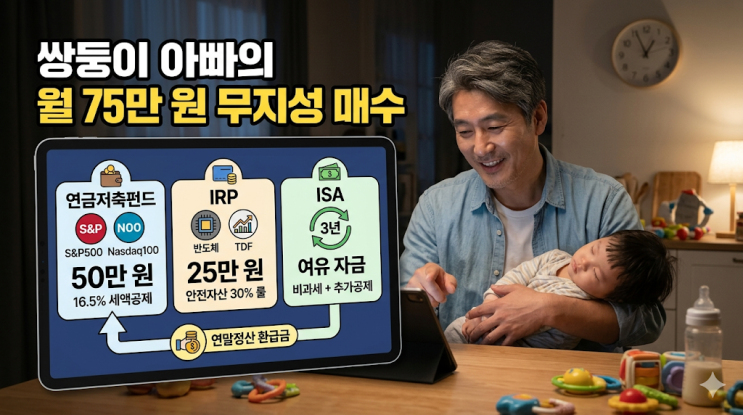  연금저축펀드 IRP ISA, 쌍둥이 아빠가 매달 75만 원 무지성 매수하는 이유