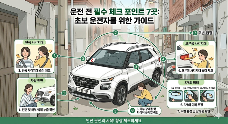 초보 운전자 "출차 전 꼭 봐야 하는 곳" 자전거 사고 조심하세요