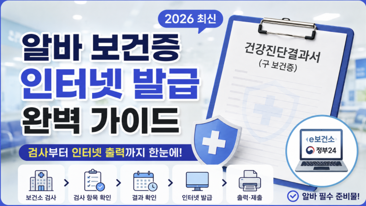  알바 보건증 발급 전 확인, 검사부터 인터넷 출력까지