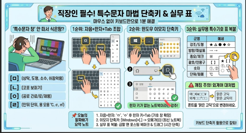 특수문자 단축키 모음! 자음+한자 및 윈도우 특수기호 입력 방법