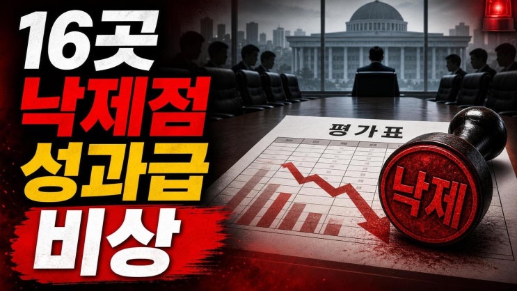 공공기관 16곳 경영평가 낙제점, 성과급부터 <b>해임 건의</b>까지 꼭... 