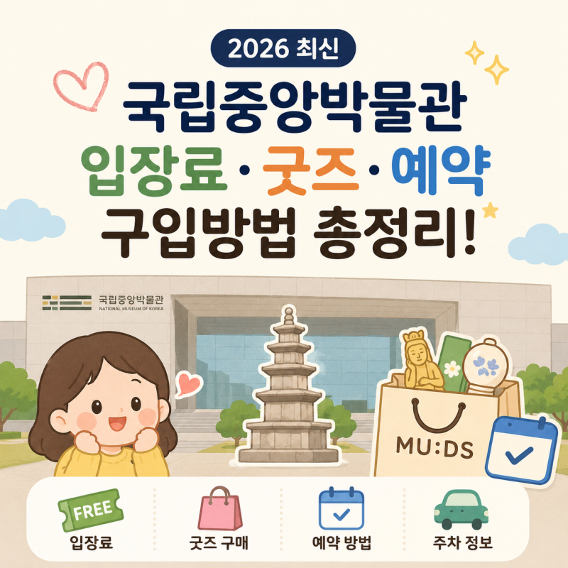 국립중앙박물관 입장료 · 예약 방법 · 굿즈 구매 총정리 (2026 최신)