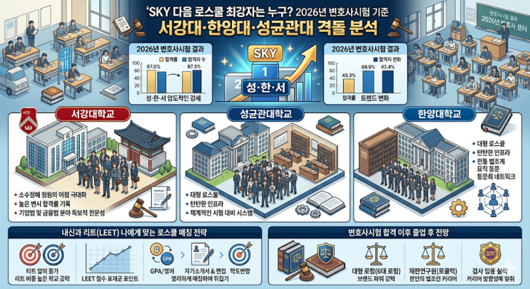  SKY 다음 로스쿨 최강자는 누구? 2026년 변호사시험 기준 서강대·한양대·성균관대 격돌 분석