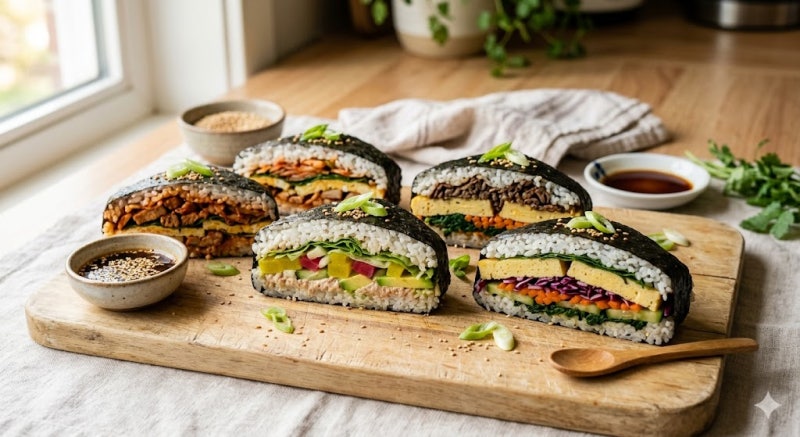 사각김밥 접어서 만드는 샌드위치김밥 간단하게 맛있게 만드는법