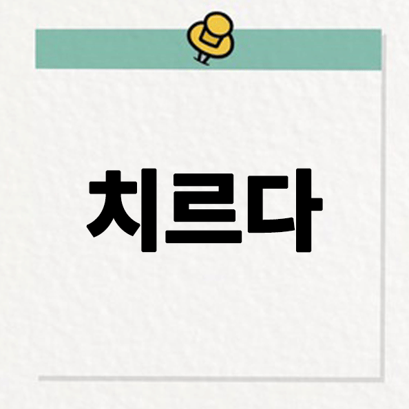 치르다의 활용은 치뤄가 아니에요