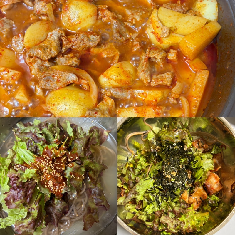 돼지고기 감자짜글이 레시피, 비빔국수까지 자취생 집밥