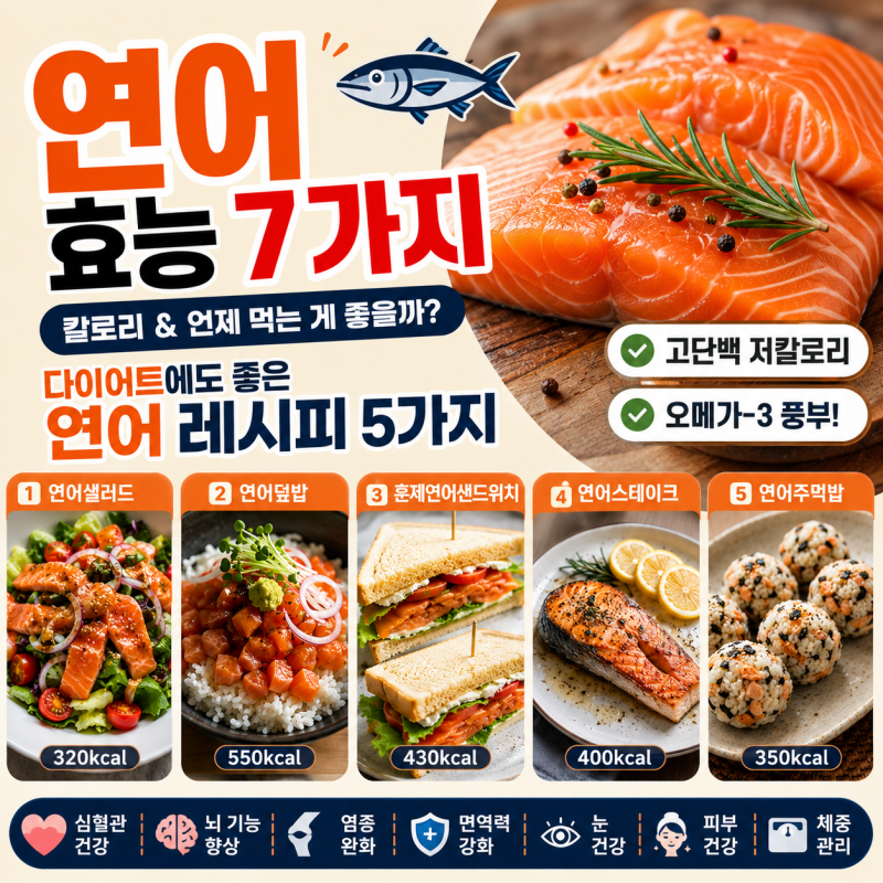 연어 효능 7가지, 칼로리, 언제 먹는 게 좋을까? 다이어트에도 좋은 연어 레시피 5가지 (연어....