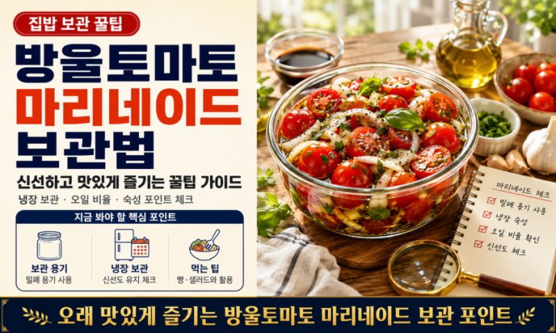 방울토마토 마리네이드 보관법 : 신선하고 맛있게 즐기는 꿀팁 가이드