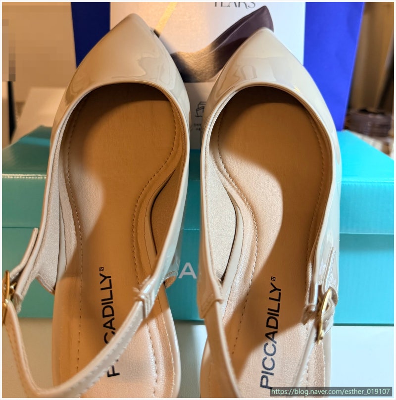 [세이브힐즈(SAVE HEELS)] 피카딜리(PICCADILLY) 슬링백 미드힐_ 에나멜베이지(4.5cm)