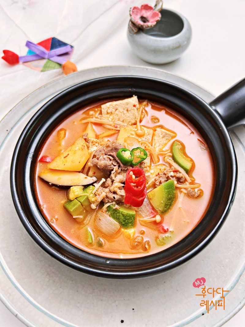 된장찌개 레시피 간단 소고기 된장찌개 끓이는법