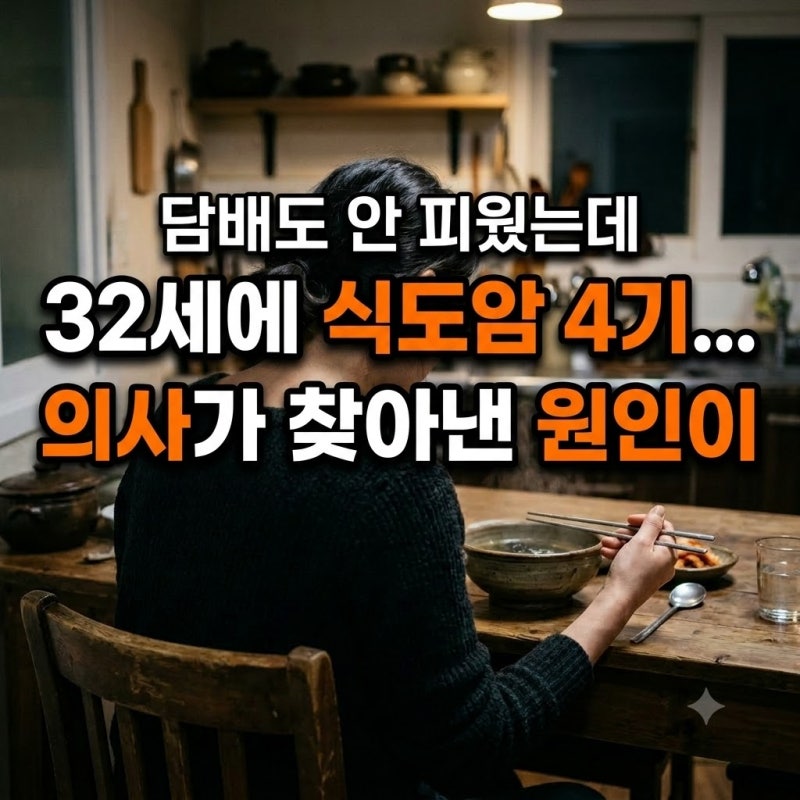 담배도 안 피웠는데 32세에 식도암 4기... 의사가 찾아낸 원인이
