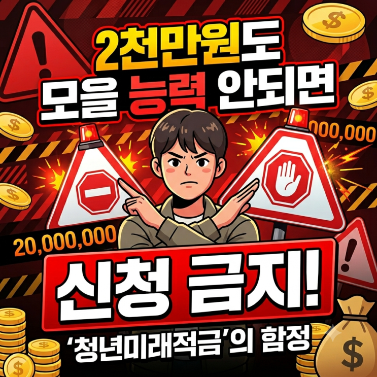 2천만원도 모을 능력 안되면 "<b>청년미래적금</b>" 신청하지 마세요