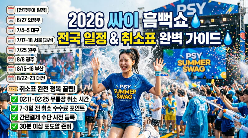 2026 싸이 흠뻑쇼 일정및 티켓팅 실패자 필독, 취소표 100% 잡는 숨겨진 비법
