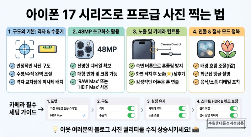 대충 찍어도 인생샷? 아이폰 17시리즈 카메라 설정 방법!