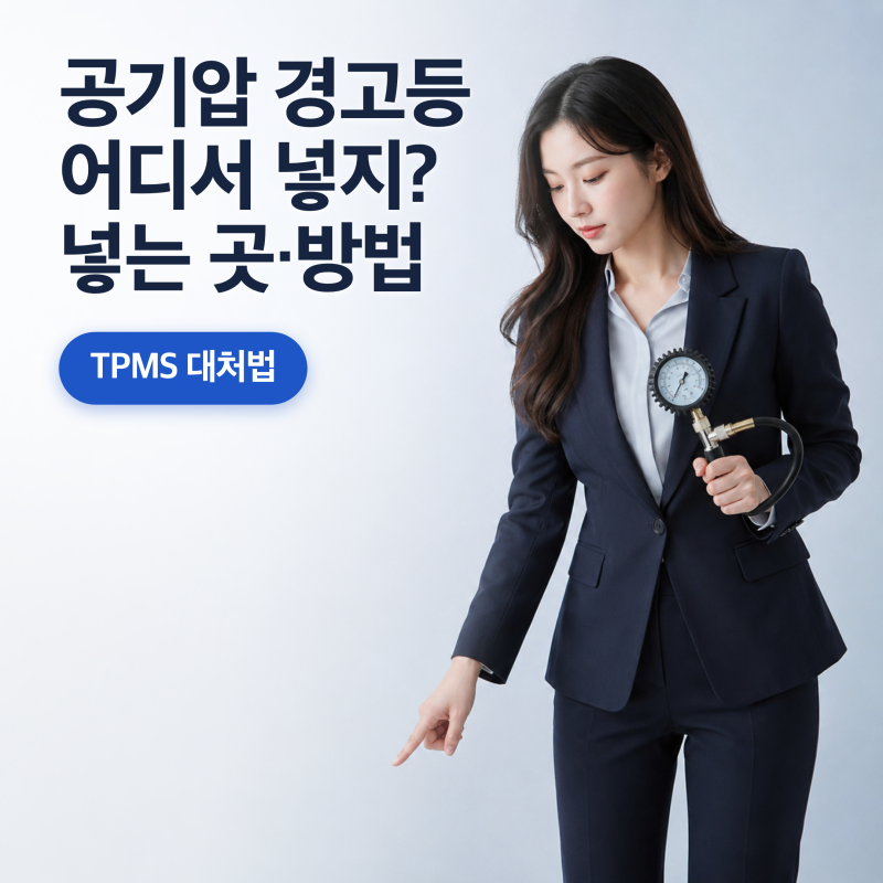 타이어 공기압 넣는 곳, TPMS 경고등 뜨면 여기서