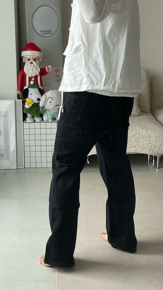 남자 부츠컷 청바지 : RAAM 시밀러 세미 부츠컷 데님 블랙 XL