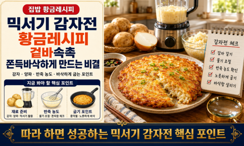 믹서기 감자전 황금레시피: 겉바속촉 쫀득바삭하게 만드는 비결