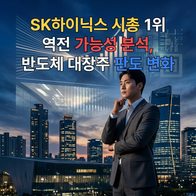 <b>SK하이닉스 시총 1위</b> 역전 가능성 분석, 반도체 대장주 판도 변화